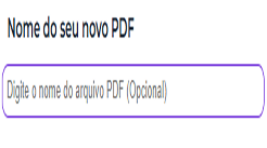 area para digitar nome